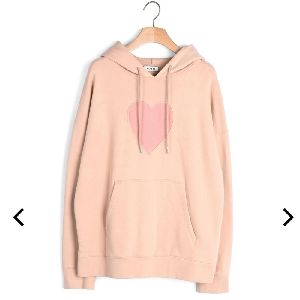 Sandro Blush Pink Heart Hoodie